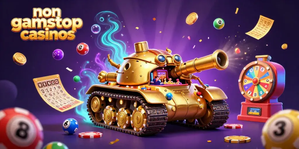 Win big at non gamstop casinos with colorful lottery elements and a vibrant casino scene.