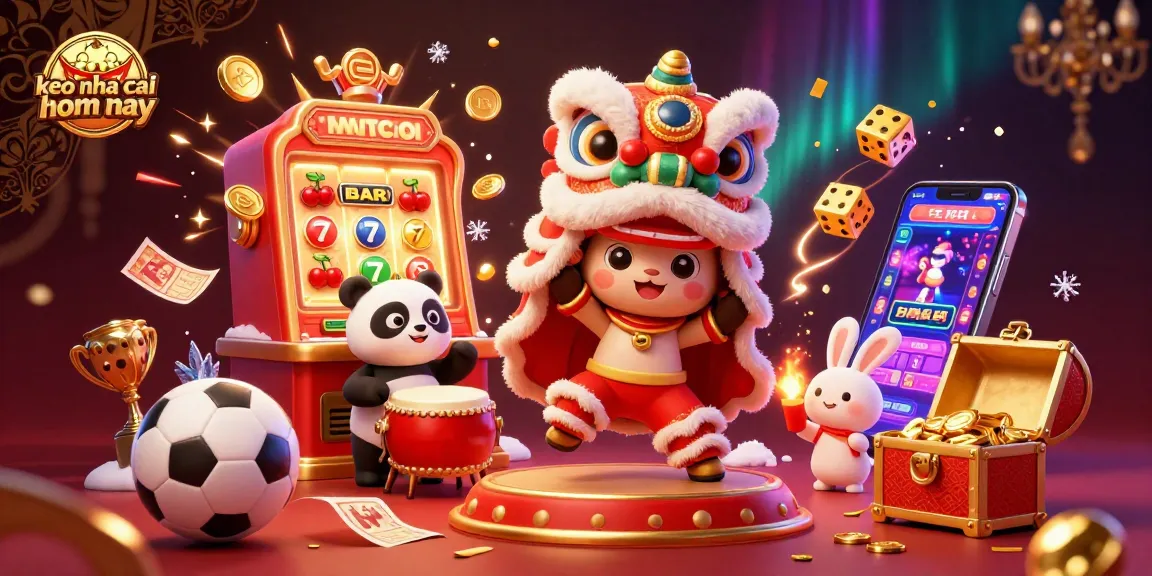 Engage with keo nha cai hom nay in a vibrant sports betting scene featuring lively characters and casino elements.