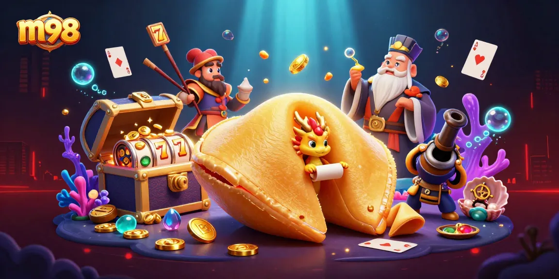 Experience thrilling m98 casino action with fantasy characters guarding golden treasures amid vibrant slot game visuals.