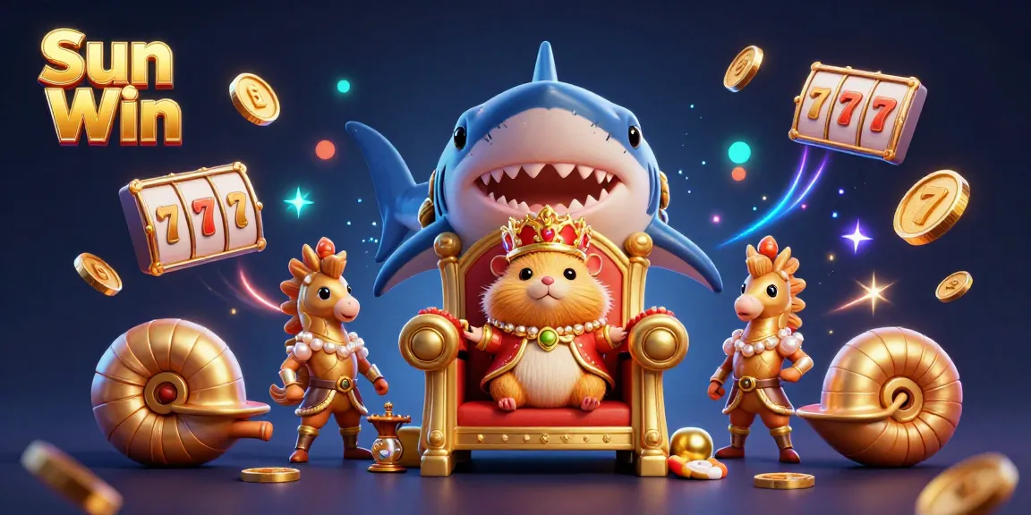 Experience the thrills of Sun Win with a dynamic casino-themed scene showcasing a hamster king and vibrant game elements.